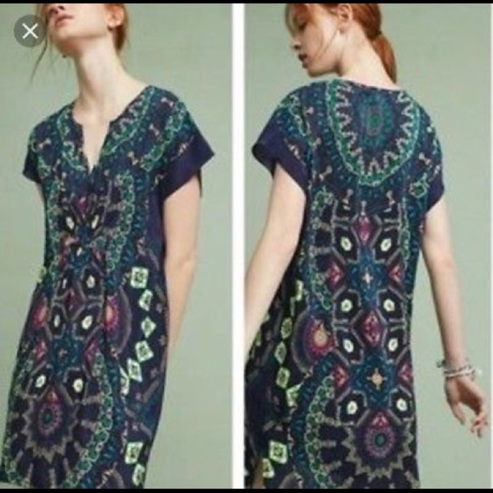 Anthropologie Mauve silk dress